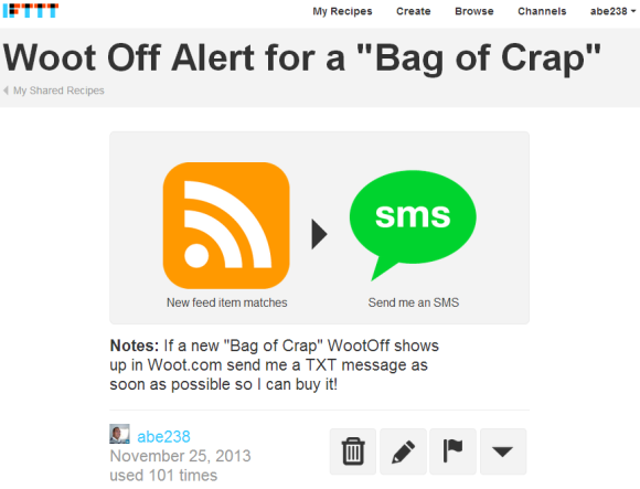 Get an Alert when Woot publishes a Bag of Crap